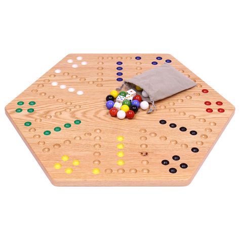 PRICES MAY VARY. Quality Crafted by Mennonite Craftsmen in Holmes County, Ohio. Solid Oak Wood 20" Wide Wahoo Game Board. Double Sided - Plays up to 4 players on one side and up to 6 on the other. Complete with Game Board, 18mm Marbles, Dice, and Instructions. Beautifully Hand-Painted Holes for Easy Play. Sit down with the family and enjoy a classic game of Wahoo. The 20" Wahoo board is made out of solid Oak hardwood by the Mennonite folks in Holmes County, Ohio. The game board is then meti Aggravation Board Game, Holmes County Ohio, Hand Games, Metal Flower Pots, Wooden Board Games, Marble Games, Marble Board, Game Board, Wooden Hand