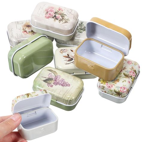 PRICES MAY VARY. metal RETRO FLOWER MINI TINPLATE BOX: This small tinplate storage box is designed with retro floral patterns and bright and rich colors, which is very beautiful and attractive. The ideal capacity allows you to store most small items, making it an excellent container choice that is both decorative and practical. SELECTED MATERIALS: This mini container is made of tinplate metal material, with stable structure, strong and durable, not easy to be deformed and damaged, the surface is Diy Accessories Holder, Metal Box Ideas, Vintage Containers, Small Item Storage, Small Tins, Tin Containers, Garden Jewelry, Mix Style, Tin Boxes