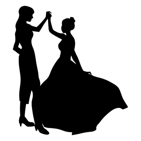 Wlw Silhouette, Couple Dancing Illustration, Couple Dancing Silhouette Aesthetic, Man And Woman Kissing Silhouette, Dancing Silhouette, Dancing Couple Silhouette, Silhouette Of Lesbian Couple Aesthetic, Dance Silhouette, Couple Silhouette