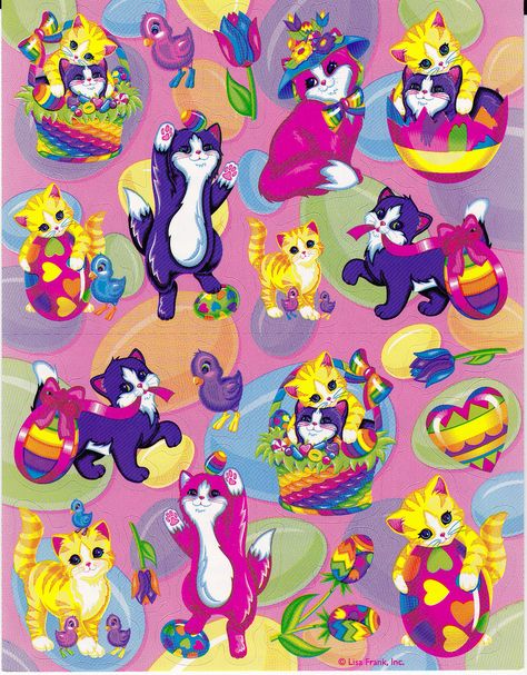 Lisa Frank Screensaver, Lisa Frank 1990s, Lisa Frank Art Vintage, Lisa Frank Beach, Lisa Frank Vintage, Lisa Frank Birthday Party, Lisa Frank Stickers, Easter Stickers, Easter Wallpaper