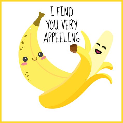 Banana Jokes, Banana Quotes, Cake Meme, Baby Art Crafts, Cute Captions, Cant Live Without You, Food Puns, Kids Food, Banana Recipes