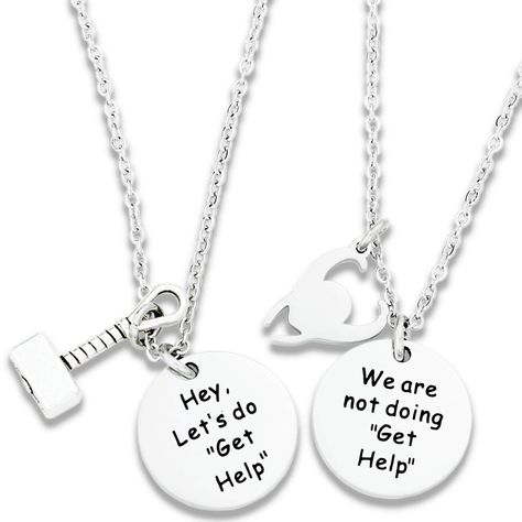 PRICES MAY VARY. ❤bff Necklace for 2❤- Engraved "Hey, Let’s do “*** Help” / We are not doing “*** Help”. A perfect gift for your best friend or significant other who is your partner in crime.Perfect For Any Lo** And Th** Fan.This is also a witness of the strong friendship between friends. ❤Premium Material❤- Made of high quality 316L stainless steel, it is lead free, nickel free and hypoallergenic, it doesn’t rust, change color or tarnish. We use firmer, stronger and thicker o-rings to connect c Loki Merch, Marvel Necklace, Prom Jewelry Sets, Thor Loki, Nerdy Gifts, Bff Necklaces, Sister Necklace, Friendship Jewelry, Family Necklace