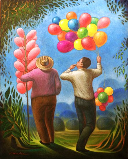 VENDEDORES DE COLORES Spanish Painters, Bubble Balloons, Mexican Artists, Mexican Culture, Mexican Art, Air Balloon, Art And Architecture, Art Classes, House Painting