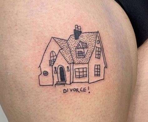 Divorced Parents Tattoo, Parents Tattoo, House Tattoo, Tattoo Thoughts, Parent Tattoos, Divorced Parents, Red Rooster, Home Tattoo, Tat Ideas