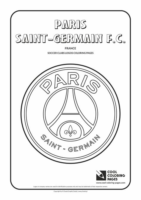 Cool Coloring Pages - Soccer Clubs Logos / Paris Saint-Germain F.C. logo / Coloring page with Paris Saint-Germain F.C. logo Psg Logo, Real Madrid Logo, Saint Coloring, Football Coloring Pages, Paris Saint Germain Fc, Logo Football, Soccer Logo, City Club, Soccer Game