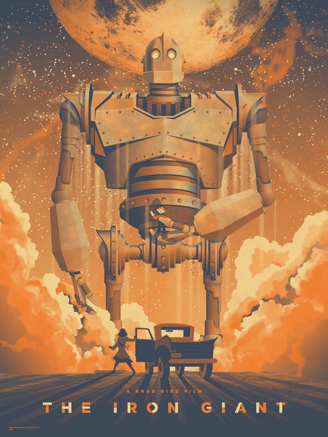 I cant believe this thing is only 3 colors... wow. DKNG Studios » The Iron Giant Mondo Art Print Dkng Studios, Mondo Posters, Brad Bird, Iron Giant, Giant Poster, The Iron Giant, Bd Comics, Alternative Movie Posters, Movie Poster Art