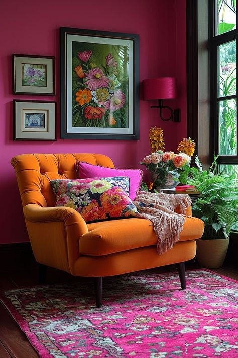 Colorful Apartment Aesthetic: Elevate Your Space with Vibrant Decor - Puqqu Summerhouse Ideas, Vintage Apartment Decor, Maximalist Fashion, Vibrant Decor, Colorful Apartment, Sitting Rooms, Bohemian Room, Decorative Ideas, Brown Furniture