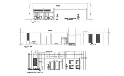 Elevation drawing of an office building with detail dimension in AutoCAD The Office Building, Corporate Building, 3d Architect, Elevation Drawing, Building Layout, Types Of Architecture, Office Plan, Architecture People, Architecture Design Sketch