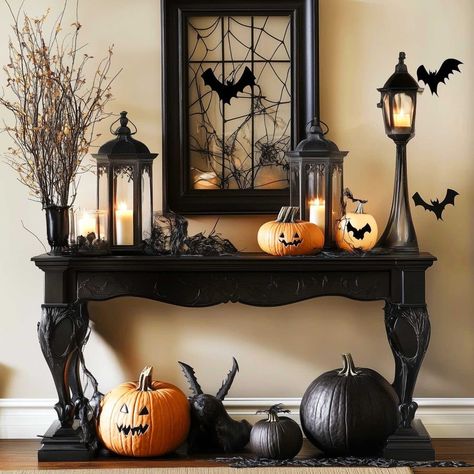 halloween__table_decor_living_room (17) Halloween Entry Way Table, Halloween Entryway Table Decor, Halloween Buffet Table Decor, Halloween Entry Table Decor, Halloween Foyer, Halloween Entry Table, Halloween Buffet Table, Living Room Halloween Decor, Halloween Entryway