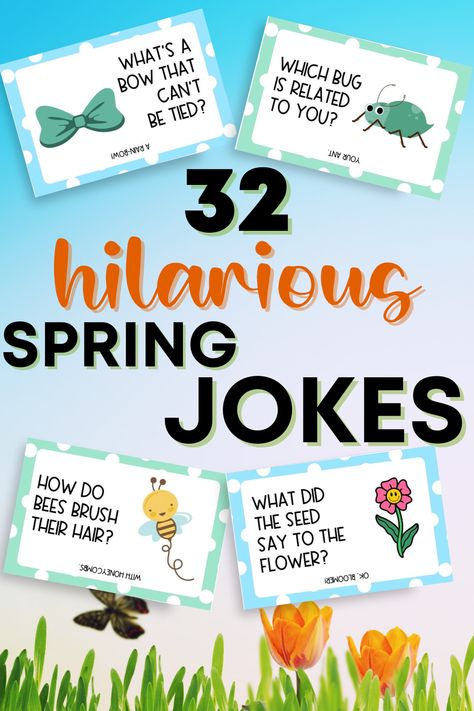 Send your kids to school with a smile in their lunchbox and some hilarious kid-friendly jokes! Perfect for springtime, these lunchbox jokes will have your little ones laughing all season long. With a mix of puns, riddles, and silly jokes, these lunchbox jokes are perfect for kids of all ages.Give your kids something to smile about and put a few of these jokes in their lunchbox! Spring Jokes, Jokes For Kids Hilarious, Kid Friendly Jokes, Kids Lunch Box Notes, Jokes Kids, Lunchbox Notes For Kids, Lunchbox Jokes, Notes Printable, Lunchbox Notes