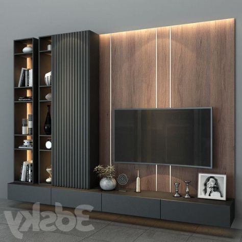 Tv Room Modern, Tv Wanddekor, Design Tv Wall, Tv Wall Ideas, Ruang Tv, Modern Tv Room, Modern Tv Wall Units, Tv Unit Interior Design, Modern Tv Wall