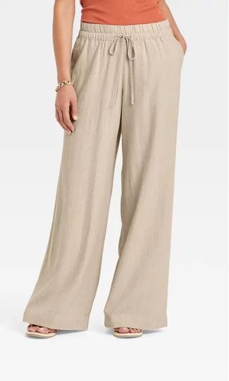 Linen Pants Outfit, Ribbed Tank Tops, Fitted Trousers, Pull On Pants, Straight Pants, Trouser Pants, A New Day, Casual Fits, Linen Pants