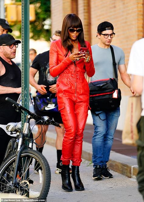 Leather Jumpsuit Outfits, Red Jumpsuit Outfit, Red Jumpsuits Outfit, Making The Cut, Miami Fashion Week, Jumpsuit Outfits, Leather Jumpsuit, Streets Of New York, Ladies Gents