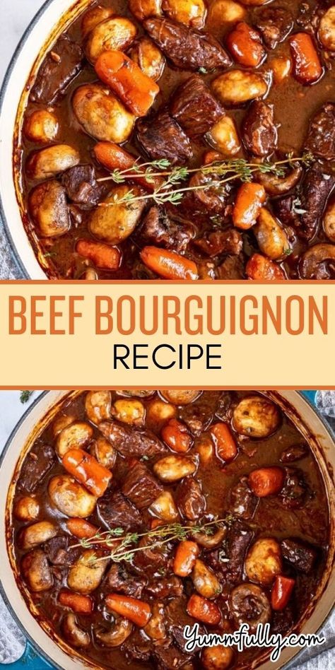 This is what authentic French beef bourguignon should taste like! If you are a fan of beef stews, you will love this one. It is the ultimate beef stew recipe with a rich red wine-infused sauce. This truly is restaurant-style food! Best Beef Bourguignon Recipe, French Beef Bourguignon, Ultimate Beef Stew, Quick Beef Stew, Red Wine Beef Stew, French Recipes Authentic, Rich Beef Stew, French Beef Stew, Beef Stews