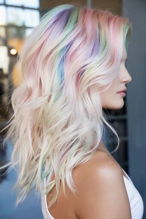 Unicorn Hair Color, Unicorn Hair, White Hair, Color Ideas, Hair Color, Lavender, Hair, Pink, White