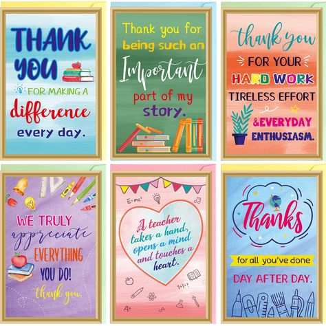 PRICES MAY VARY. What You Get - 24 pcs teacher thank you cards, 24 colorful envelopes, 40 seal stickers. The size of card is 4*6 inch. Blank on the Inside - Each pattern is carefully designed, colorful pattern. These cards are blank on the back, leaving plenty of space to write your message and wishes for your favorite teacher. Great Gift for Teacher - The thank you card is a sweet gift for teacher. Send student’s blessings with the card and to celebrate teacher appreciation week. They will love Ceiba Tree, Happy Teacher Appreciation Week, Colorful Envelopes, Staff Lounge, Happy Teacher, Substitute Teaching, Teacher Appreciation Cards, Teacher Thank You Cards, Teacher Cards