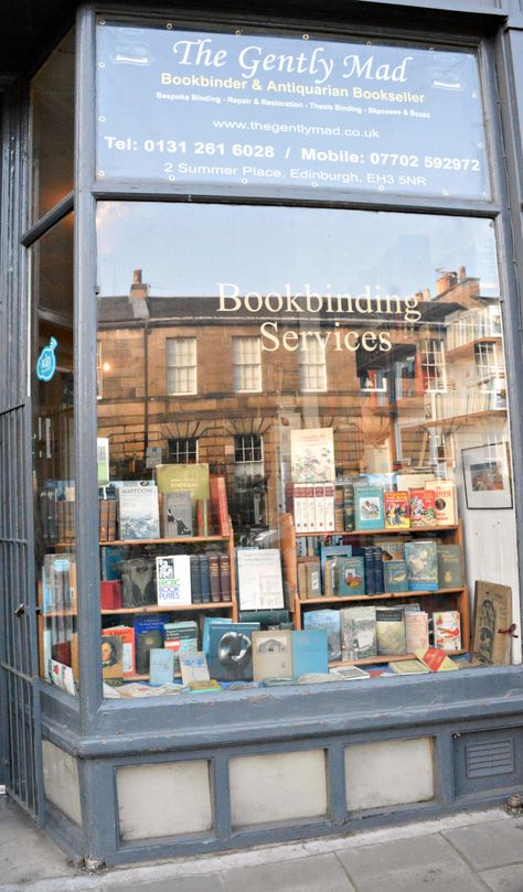 Edinburgh Canonmills - the Gently Mad bookshop (L) (Wil 6147) The Gently Mad Edinburgh, Bookstore Ideas, Garden Bench Seating, Book Shops, Patio Benches, Scotland Forever, Window Display Design, Charing Cross, Great Books To Read