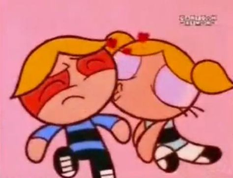 Bubbles kissing Boomer Powerpuff Girls, Cartoon Characters, Bubbles