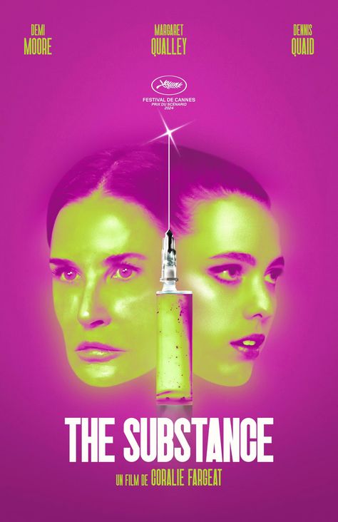 THE SUBSTANCE (2024) poster design by Julie Ealet Margaret Qualley, Movie Website, Septième Art, Best Horror Movies, Movie Posters Design, Jake Paul, Thriller Movies, Horror Movie Posters, Film Stars