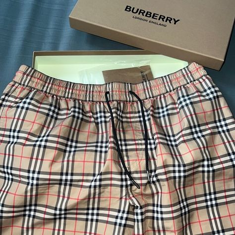 Small Scale Check Drawcord Swim Shorts Designer Mask, Burberry Shorts, Money Aesthetic, Old Money Aesthetic, Swim Shorts, Old Money, Burberry, Short Dresses, Stuff To Buy