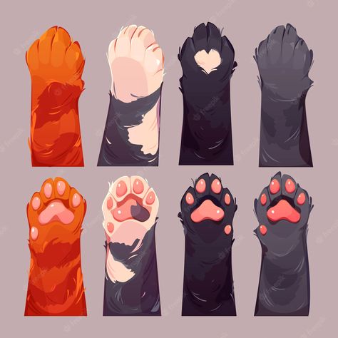 Cat Paws Illustration, How To Draw Paws, Cat Paw Art, Cat Paw Drawing, Paw Illustration, Paw Cartoon, Cute Paws, Paw Drawing, Paw Art