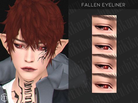 The Sims Resource - Fallen Eyeliner Sims 4 Cc Male Eyeliner, Sims 4 Male Makeup, Male Makeup, Sims 4 Cc Makeup, Sims 4 Cc Folder, Sims Four, Sims Hair, Sims 4 Game, Sims Resource