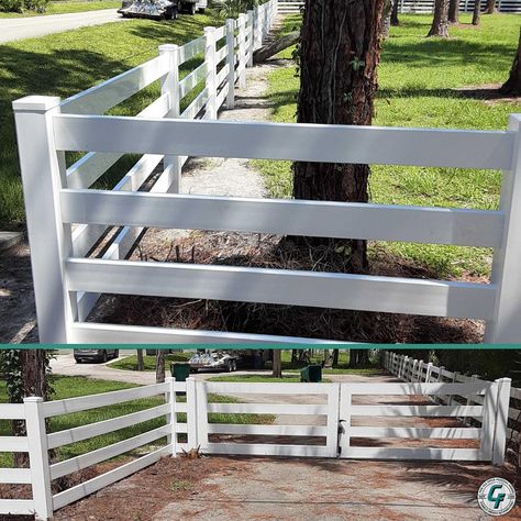 Carter Fence Company | Residential, Commercial Fence Contractor SWFL Ranch Fencing Ideas, Farm Fence Ideas, Ranch Style Fence, House Fencing, Ranch Fence, Cattle Gate, Commercial Fence, Driveway Entrance Landscaping, Ranch Fencing