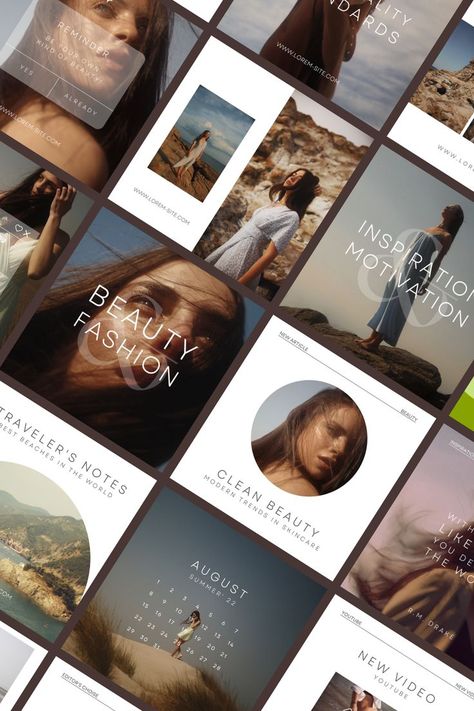 Aesthetic Instagram Post, Free Canva Templates, Free Social Media Templates, Instagram Template Free, Templates For Instagram, Collage Techniques, Social Media Design Inspiration, Aesthetic Template, Minimal Aesthetic