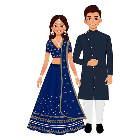 Indian hindu wedding sangeet ceremony co... | Premium Vector #Freepik #vector #wedding #wedding-ceremony #wedding-reception #bride-groom Couples Vector Art, Wedding Stickers Design, Hindu Wedding Couple Cartoon, Hindu Wedding Caricature, Reception Caricature, Indian Wedding Doodle, Indian Wedding Sangeet, Indian Hindu Wedding, Groom Cartoon