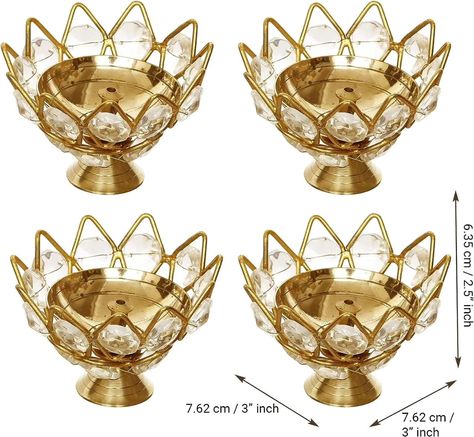 *Brass Crystal Diya Round Shape Kamal Deep Akhand Jyoti Oil Lamp for Home Temple Puja Decor Gifts* Size : 7 x 5 cm - 115 Rs Size : 9 x 6 cm - 180 Rs MOQ 10 pcs Ship Extra #Returngifts #kamaldeep #crystaldiyas #akhandjyotioillamp #poojaroomuse #pujadecor #homebasedpooja #brasscrystaldiyas #poojagifts #Navaratritambulam #golugifts #festivalgifts #diwaliorders #diwaligifts Puja Decor, Temple Home, Diwali Puja, Lucky Gifts, Home Temple, Diwali Gifts, Candle Holder Set, Oil Lamp, Tealight Candle Holders