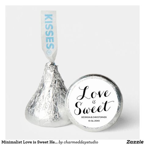 Minimalist Love is Sweet Hershey Kisses Hershey®'s Kisses® Watercolor Wedding Cake, Hershey Candy, Glam And Glitter, Candy Favors, Hershey Kisses, Bachelorette Party Favors, Rose Gold Glitter, Stationery Items, Wedding Matches