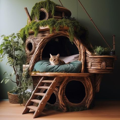 Home Made Cat Tree, Cat Room Decor, Cat Projects, Design A Garden, Katt Grejer, Cat Castle, Niche Chat, Small Garden Ideas, Cat Hotel