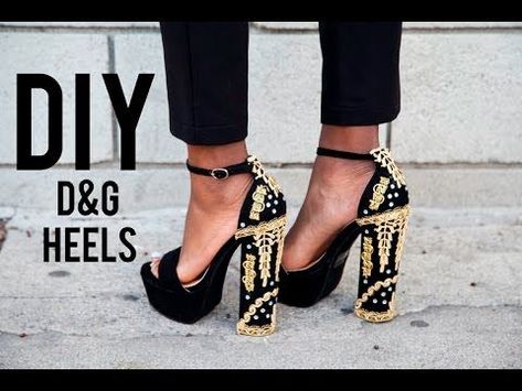 DIY: D&G Embellished Heel Shoes Upcycle, Diy Shoes Heels, Upcycle Shoes, Diy Heels, Shoe Makeover, Trendy Heels, Diy D, Shoes Diy, Diy Vetement