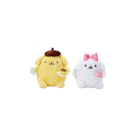 Pom Pom And Macaroon, Pompom And Macaroon, Pom Pom Purin And Macaroon, Pompompurin And Macaroon Matching Pfp, Pompompurin Macaroon, Macaroon Sanrio, Matching Plushies, Pompom Purin, Lion And Lamb