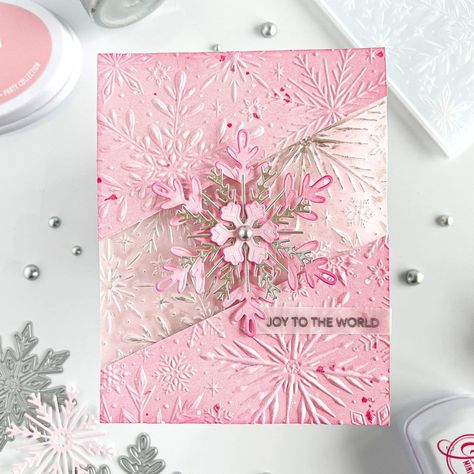 2024 Tips, Pink Christmas Cards, Elegant Christmas Cards, Pink Snowflake, Marker Crafts, Stitching Cards, Snowflake Cards, Honey Bee Stamps, Card Sentiments