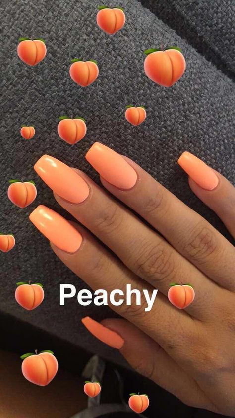 Orange Nail, Peach Nails, Her Nails, Acrylic Nail Art, Orange Nails, Luxury Nails, Coffin Nails Designs, Pretty Acrylic Nails, Gel Nail Art