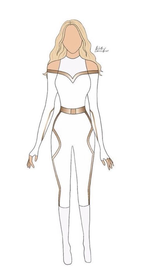 White Hero Outfit Female, Superhero Clothes Drawing, Superhero Drawing Ideas Character Design, White Hero Outfit, White And Gold Superhero Suit, Women Superhero Costumes Drawing, Clothing Sketches Female, Super Hero Outfits For Women Drawing, Women Superhero Suit Ideas