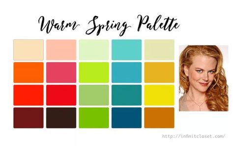 Warm Spring Palette (True Spring, Warm Clear) | Infinite Closet Warm Spring Makeup, Warm Spring Palette, Color Theories, Warm Spring Color Palette, True Spring Color Palette, True Spring Colors, Palette Spring, Southern Mama, Spring Skin