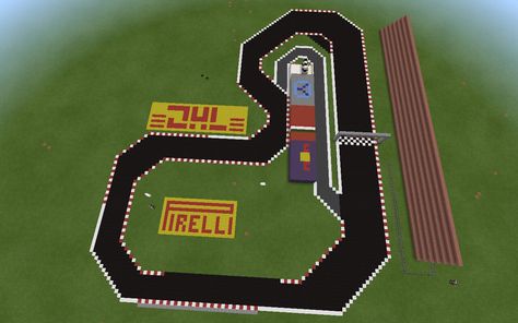 Minecraft Grand Prix Circuit Minecraft Race Track, Minecraft Garage, Craft Games, Minecraft E, Minecraft Zombie, Minecraft Idea, F1 Track, Coconut Island, Mc Ideas