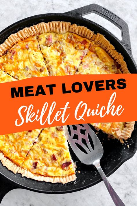 Skillet Quiche, Meat Quiche, Healthy Egg Recipes, Quiche Recipes Easy, Rustic Recipes, Homemade Dinner Rolls, Boiled Egg Diet, Cast Iron Recipes, Ground Sausage