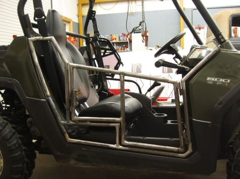 Homemade RZR Door Polaris Rzr Accessories, Polaris Ranger Accessories, Ranger Accessories, Rzr Accessories, Country Boy Can Survive, Hunting Truck, Bee Classroom, Polaris Rzr 800, Half Doors