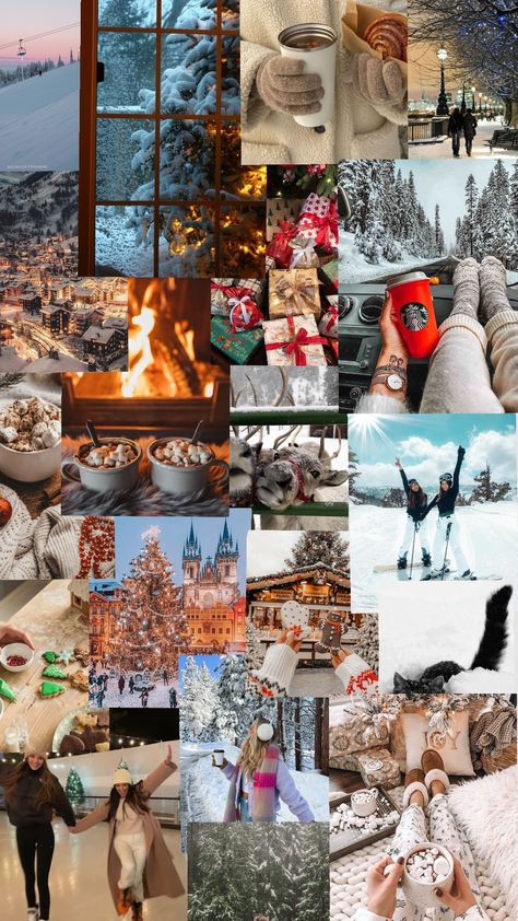 #winteraesthetic #winter #aeshetic Winter Background Collage, Beige Winter Aesthetic, Winter Aesthetic Wallpaper Collage, Winter Time Aesthetic, Aesthetic Winter Collage, Aesthetic Winter Pictures, Winter Aesthetic Collage, Winter Astethic, Snowy Picture