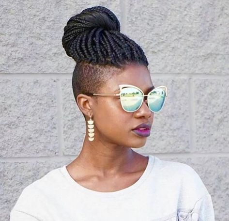 Box Braids With Shaved Sides, African American Braided Hairstyles, Braids With Shaved Sides, Shaved Side Hairstyles, Blonde Box Braids, Natural Hair Cuts, Long Box Braids, Side Hairstyles, Micro Braids