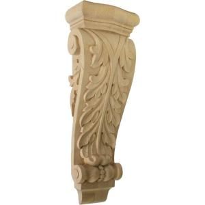 Ekena Millwork 7 in. x 4 in. x 20 in. Unfinished Lindenwood Large Farmingdale Acanthus Pilaster Corbel COR07X03X20FRLW at The Home Depot - Mobile Decorative Brackets, Wood Corbels, Wood Brackets, Diy Installation, Red Oak, Vintage Farmhouse, Unfinished Wood, Ekena Millwork, Wood Species