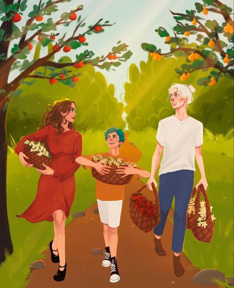 I just… I cannot with how perfect this depiction of Seek and Find Hermione, Draco, and Teddy are. The look over Teddy’s head, the flowers, the dappled Italian light 🥺 truly makes me soft. Dramione 💕 Seek And Find Dramione, Hermione Draco, Dramione Fanart, Dramione Art, Seek And Find, Ravenclaw, Hermione, The Flowers, Harry Potter