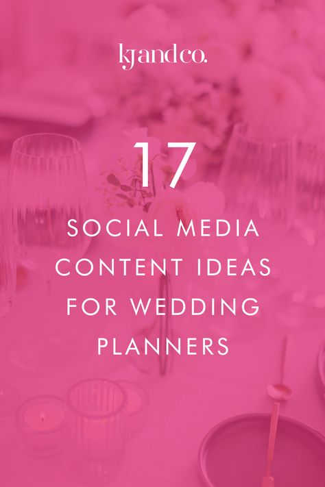 Struggling to come up with what to post on Instagram for your wedding planning business? These 17 social media content ideas are perfect for wedding planners and wedding photographers to know exactly what social media content to post on Instagram, Facebook, Pinterest, and more. From testimonial social media post ideas to creating inspirational content for your wedding planner marketing, this post has it all! Wedding Content Creator Ideas, Social Media Planning Template, Wedding Planner Marketing, Event Marketing Plan, Wedding Business Ideas, Wedding Planner Career, Social Media Content Ideas, Wedding Content, Wedding Planner Business