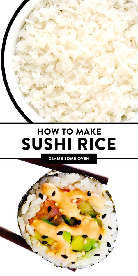 How To Make Sticky Rice, Sushi Rice Recipe, Rice Japanese, Asian Gf, College Meal, Sushi Rice Recipes, Sushi Bowl Recipe, Sushi Bowls, Sushi Recipes Homemade