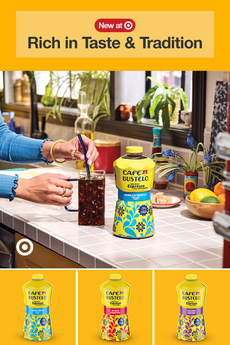 Enjoy bold Latin flavors in every sip with new Café Bustelo coffee items. These espresso-style beverages are the perfect addition to your iced coffee. Available at Target. Bustelo Coffee, Coffee Items, Cafe Bustelo, Coffee Creamer Recipe, Coffee Creamers, Creamer Recipe, Mexican Drinks, Heavy Breathing, Bakery Display