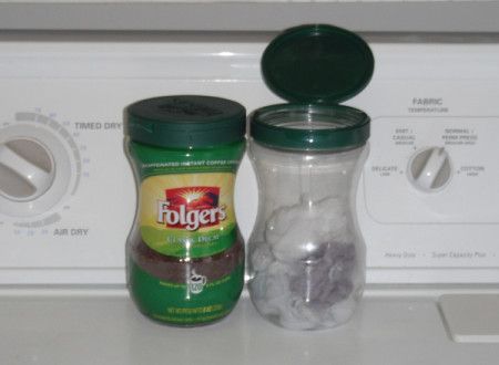 Dryer Lint Container = snap lids to keep it from 'poofing' Containers For Dryer Sheets, Lint Container For Laundry Room, Dryer Lint Container, Clean Dryer Lint Trap, Mini Lint Roller, Green Laundry, Fire Starter, Fire Starters, Teacher Gifts