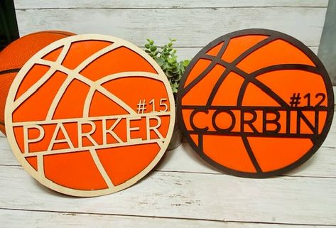 Name Wooden Sign, Basketball Signs, Sports Wall Decor, Personalized Basketball, Sports Wall, Dad Son, Sports Decorations, Personalized Decor, Man Cave Decor